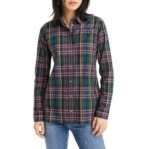 J. Crew Boyshirt Tartan Top 2 Tall Style K3737 Button Down Green Pink NWT B6